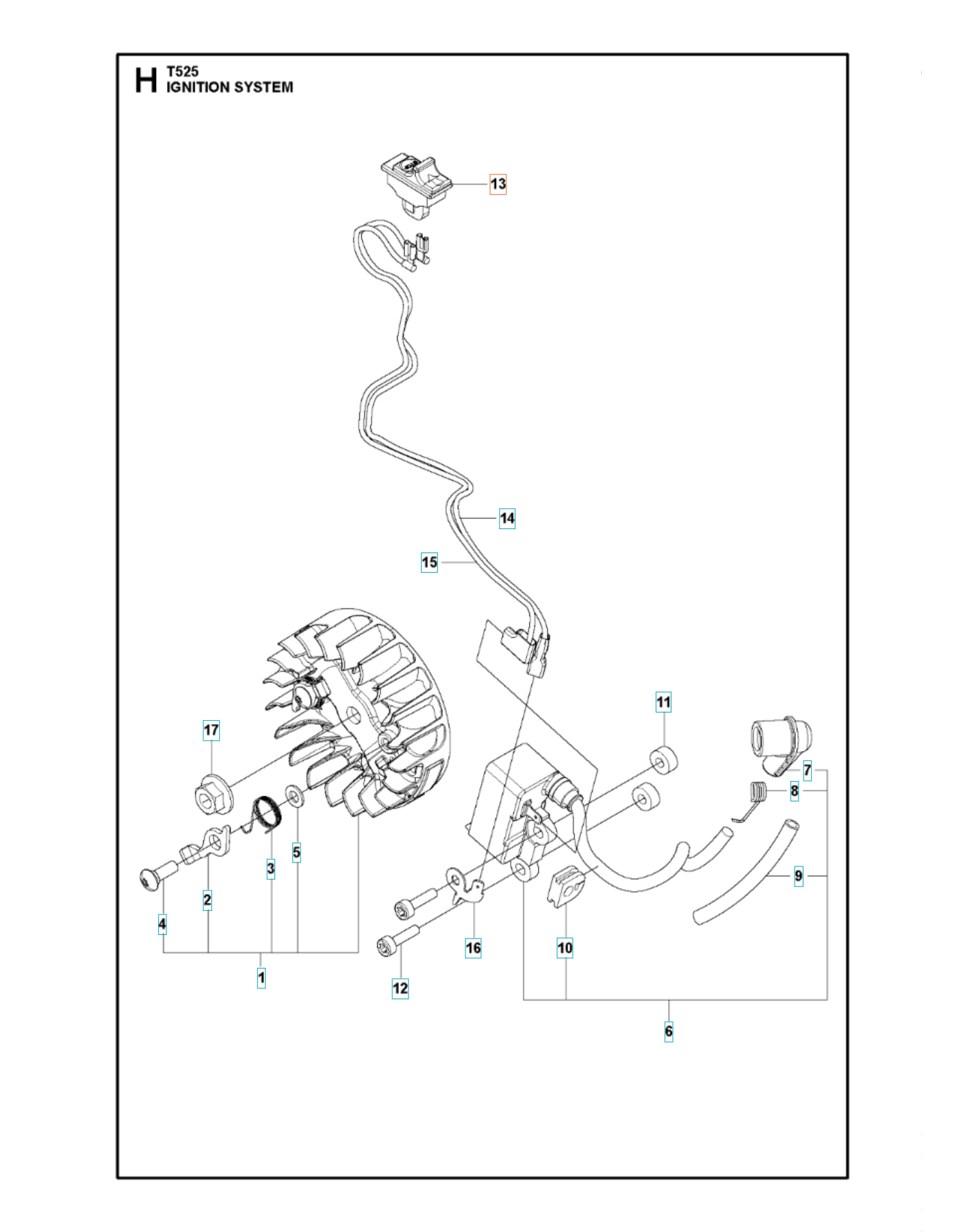 Esploso_motosega_T525_Husqvarna