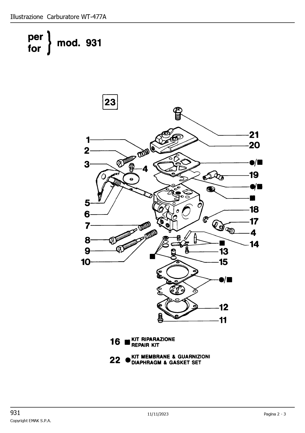 Esploso_Carburatore_Oleomac_931_duedistore_page-0001